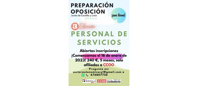 Preparación Oposiciones Online Personal de Servicios 2022/2023 - 3º Edición